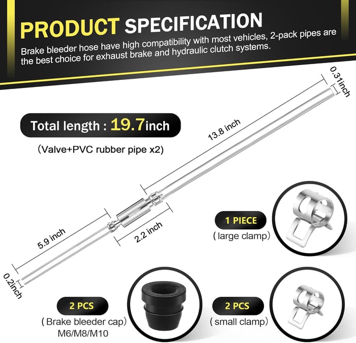 🔥Last Day 49% OFF - 💥Brake Bleeder Hose - One Way Check Valve Tube Bleeding Tool Kit (❤For Car Motorcyle Clutch)