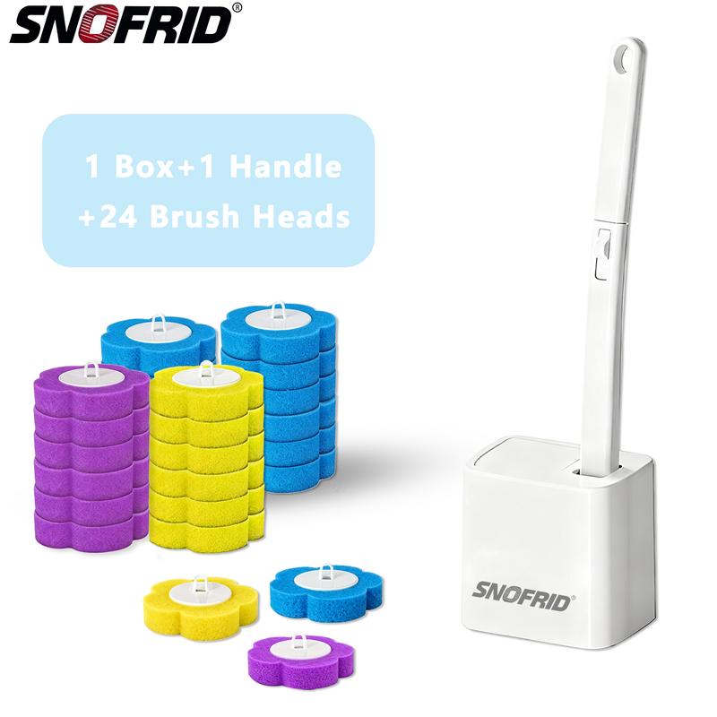 🔥 Last day promotion 49% OFF🔥 Snofrid Disposable Toilet Brush, Toilet Bowl Wand Holder Set