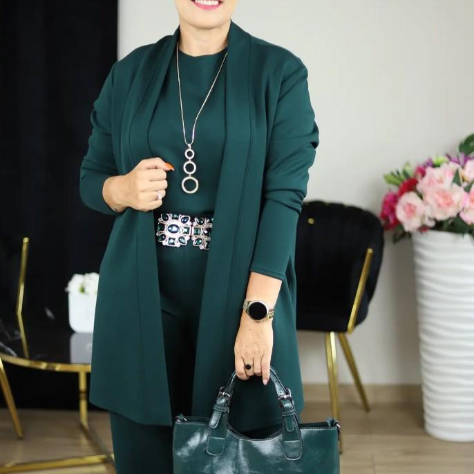 ⏳Time-Limited Special⏰Elegant 3-piece set including long cardigan, top and pants💞