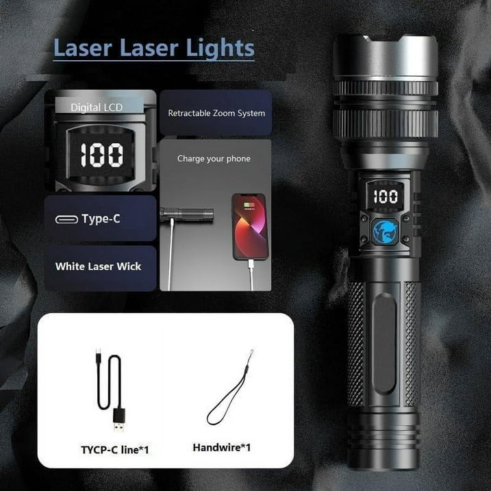 🔥 2-in-1 Power Bank Flashlight – Super Bright, Zoomable & USB Rechargeable for Camping & Emergencies