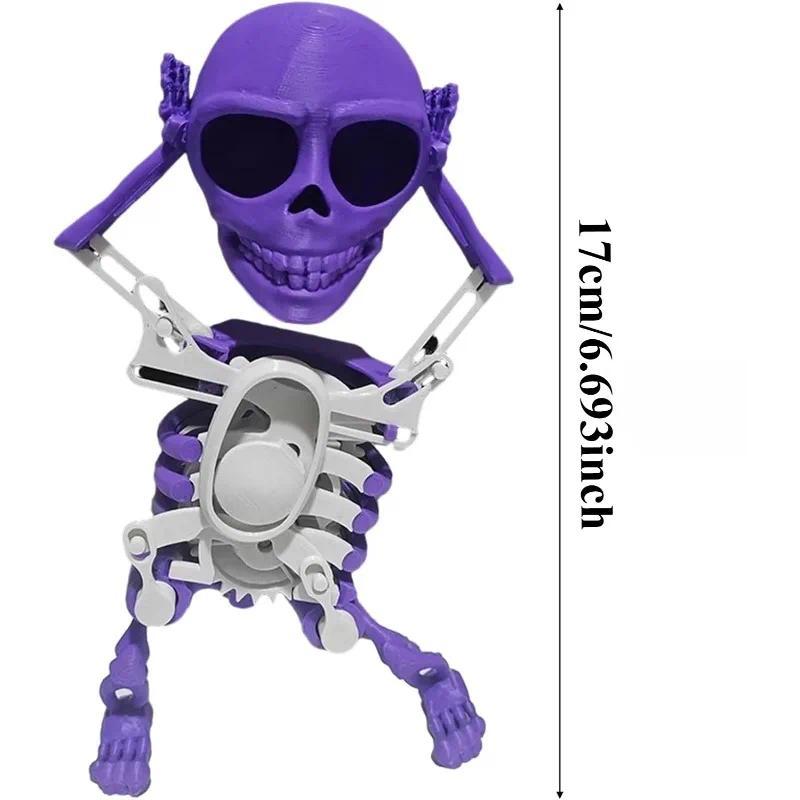 🎃 Halloween Toy – 💀3D Printed Wind-up Dancing Skeleton Toy ✨