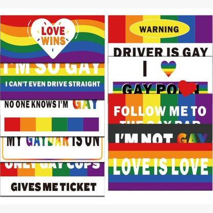 10 Pcs Bumper Decals Funny LGBT Stickers