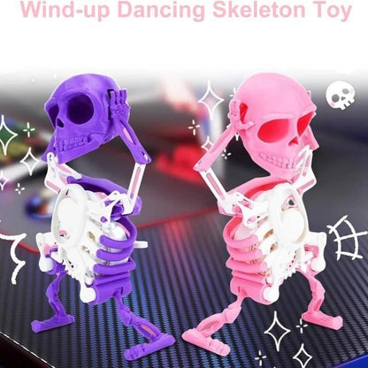 🎃 Halloween Toy – 💀3D Printed Wind-up Dancing Skeleton Toy ✨