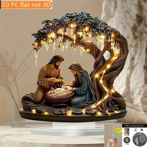 Newborn flat Christmas scene desktop decoration