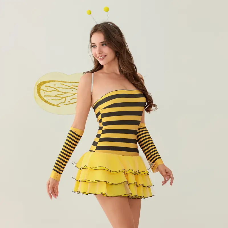 🎃🐝 Halloween Bee & Ladybug Costume – Cosplay Dress-Up Set for Women 🐞✨