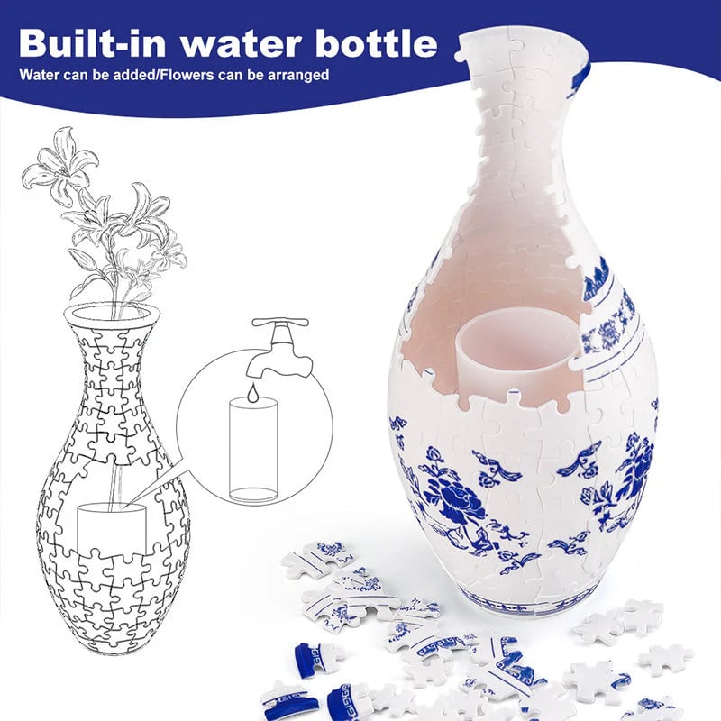 🌟🔥New Year Hot Sale 49% OFF🌸🌺3D Puzzle Vase: Unique Print Design + Easy Assembly 🖼️