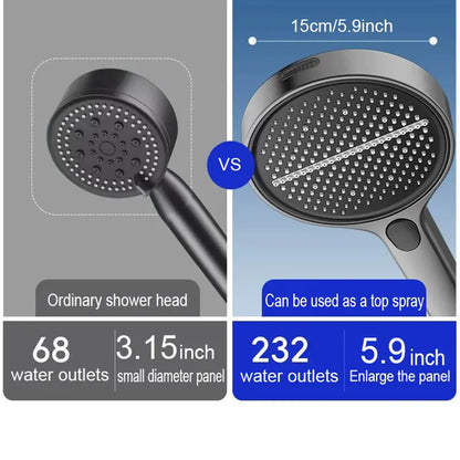 🚿 Turbo High-Pressure Shower Head Set with 1.5m Hose