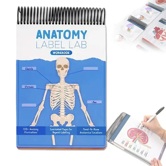 Anatomy Label Workbook 📘 – Skeleton Body Structure Diagram for Learning | Educational Student Study Supply 🦴✏️