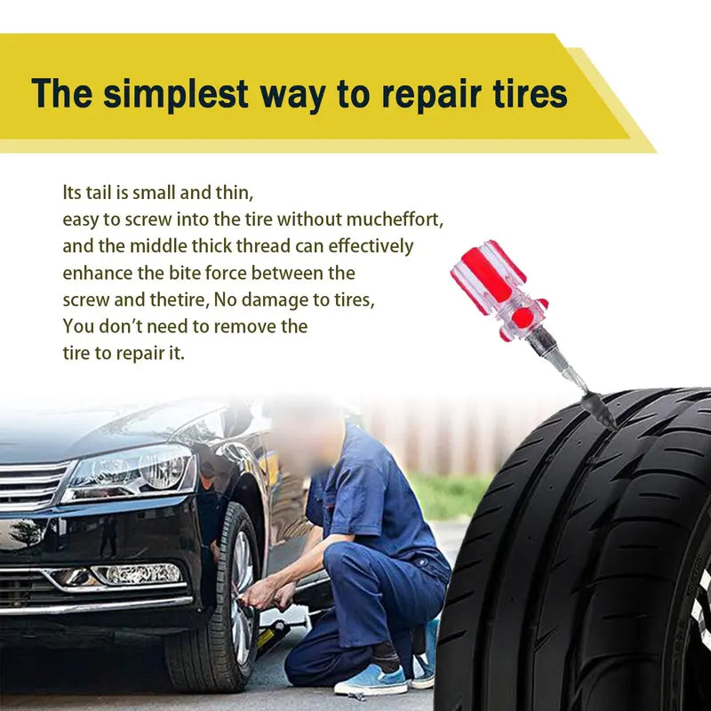 Tire Repair Rubber Nails Kit with 2 Sizes for Car/Motorcycle/Truck/Tractor
