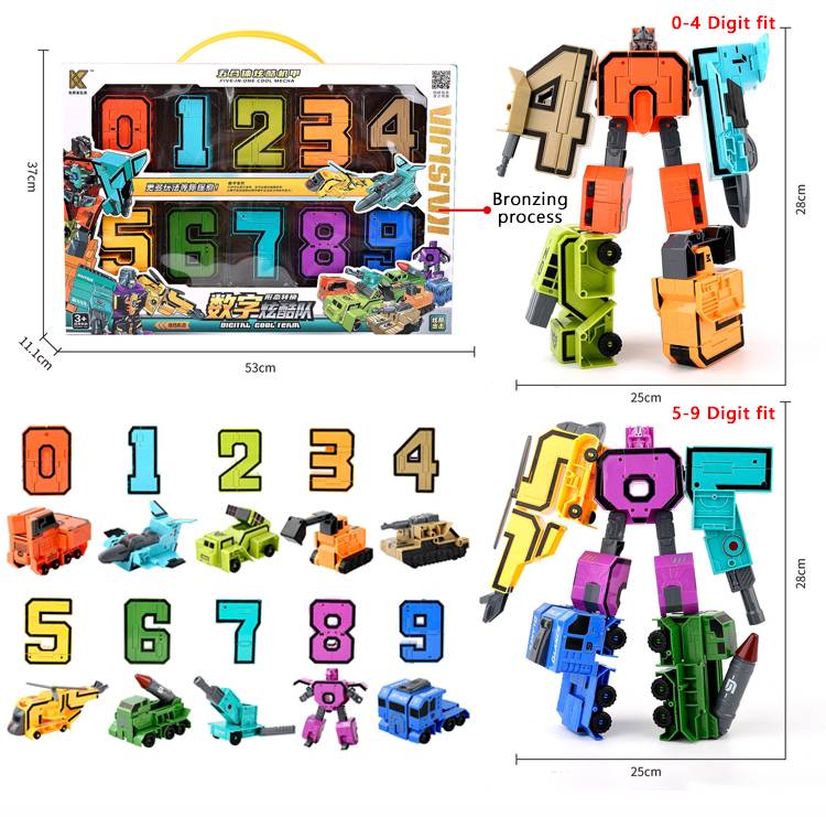 Transforming Number Deformation Robot Toy For Kids
