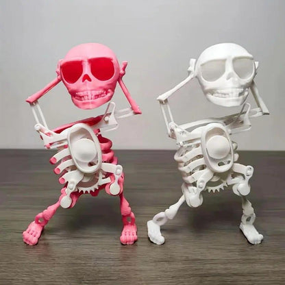 🎃 Halloween Toy – 💀3D Printed Wind-up Dancing Skeleton Toy ✨