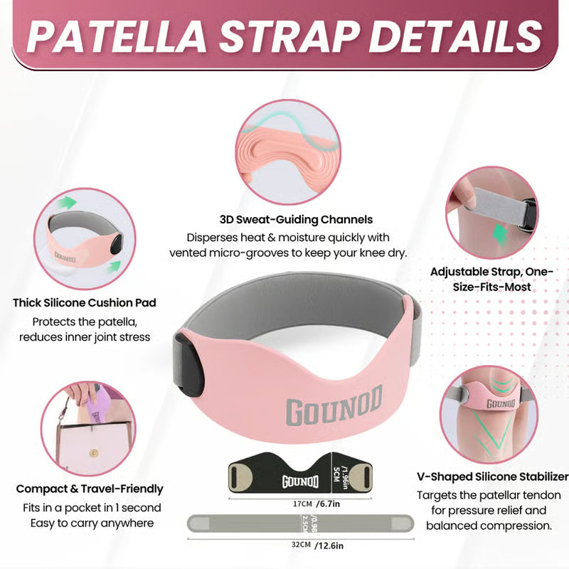 🏃‍♂️ Silicone Patella Knee Strap for Knee Pain Relief – Adjustable Brace for Women & Men