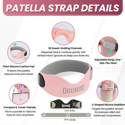 🏃‍♂️ Silicone Patella Knee Strap for Knee Pain Relief – Adjustable Brace for Women & Men