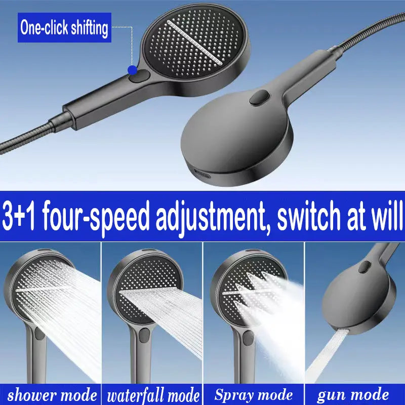 🚿 Turbo High-Pressure Shower Head Set with 1.5m Hose