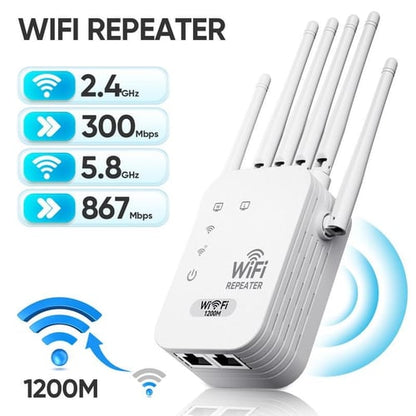 🔥📶WiFi Extender 6-Antenna Strong Signal🚀⚡