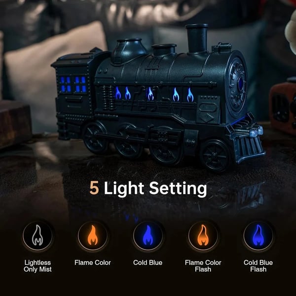 Train Diffuser 300ML 🚂 Essential Oil Aroma Humidifier | Cool Mist + Night Light