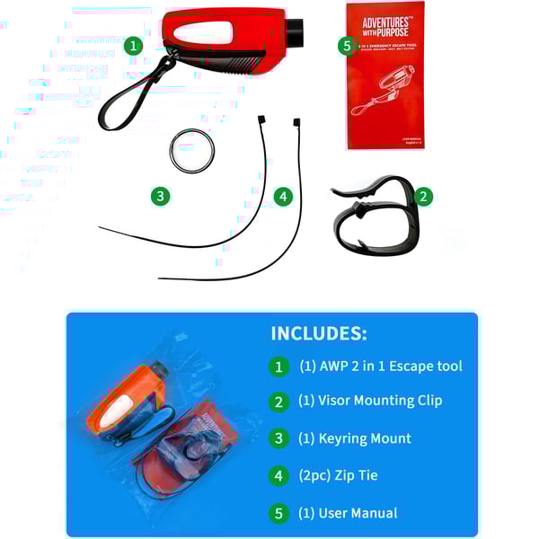 🔥2-in-1 Emergency Window Breaker & Seatbelt Cutter