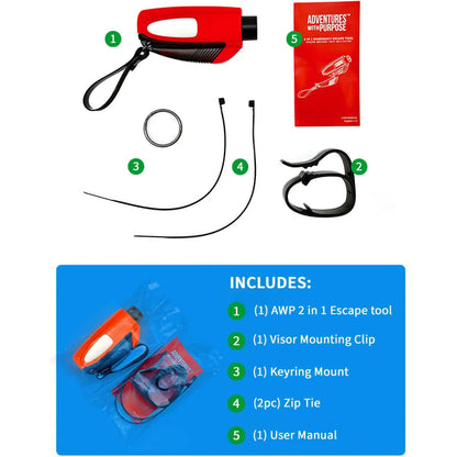 🔥2-in-1 Emergency Window Breaker & Seatbelt Cutter
