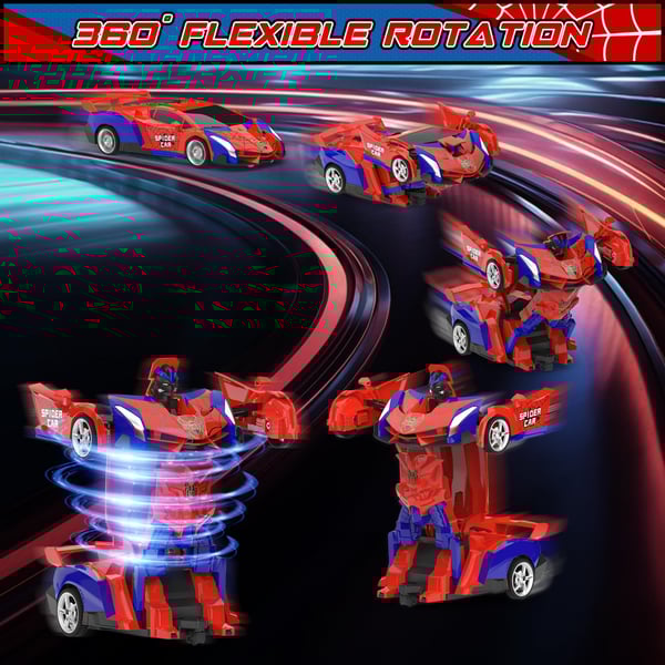Transform Easter RC Cars for Boys 3-15,2.4Ghz Remote Control 1:18 Scale Robot Deformation 360° Rotation