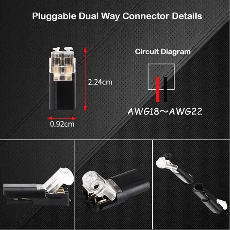 🔥🎄 Christmas Time Limited Offer -🔌2-Pin Solderless Wire Connector – Compact Plug for LED Strips & 18–22 AWG Cables