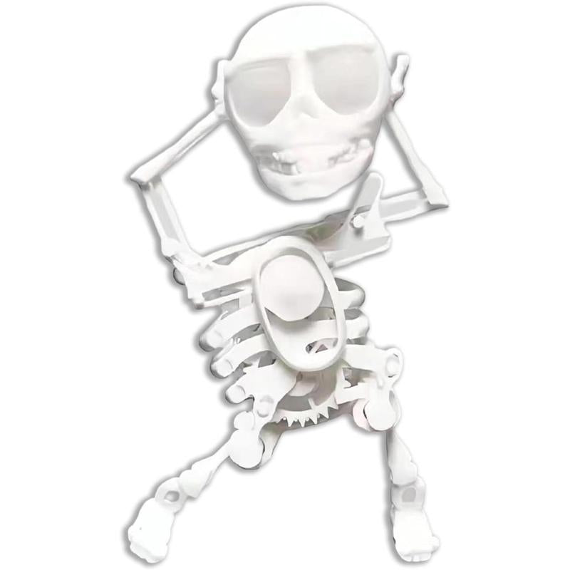 🎃 Halloween Toy – 💀3D Printed Wind-up Dancing Skeleton Toy ✨