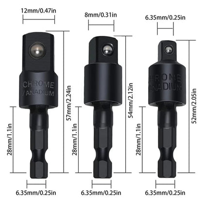 6Pcs Right Angle Drill Attachment Set with 105° Angle Drill Adapter and Impact Grade Socket Adapter