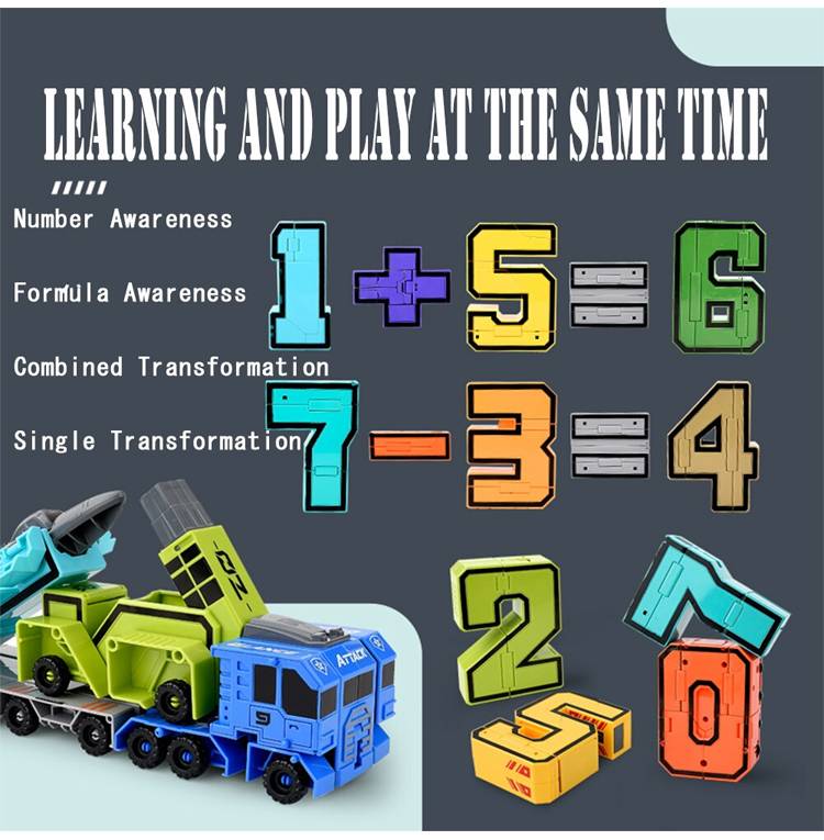 Transforming Number Deformation Robot Toy For Kids