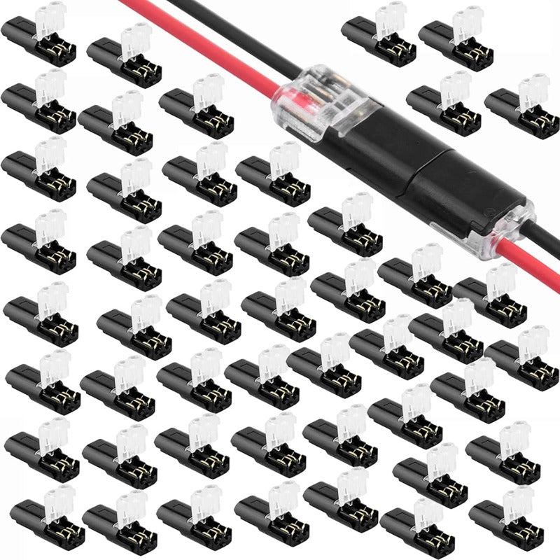 🔥🎄 Christmas Time Limited Offer -🔌2-Pin Solderless Wire Connector – Compact Plug for LED Strips & 18–22 AWG Cables