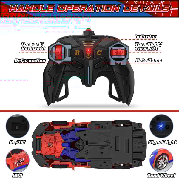 Transform Easter RC Cars for Boys 3-15,2.4Ghz Remote Control 1:18 Scale Robot Deformation 360° Rotation