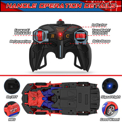 Transform Easter RC Cars for Boys 3-15,2.4Ghz Remote Control 1:18 Scale Robot Deformation 360° Rotation