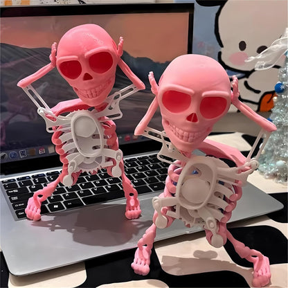 🎃 Halloween Toy – 💀3D Printed Wind-up Dancing Skeleton Toy ✨