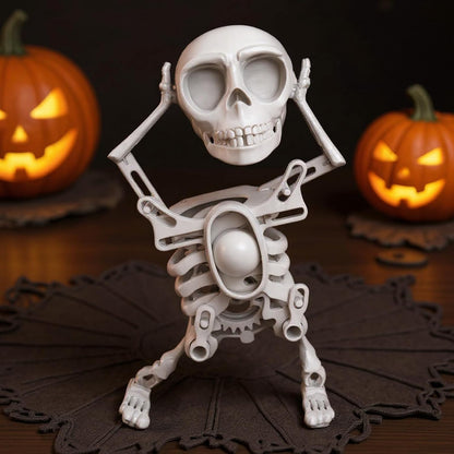 🎃 Halloween Toy – 💀3D Printed Wind-up Dancing Skeleton Toy ✨
