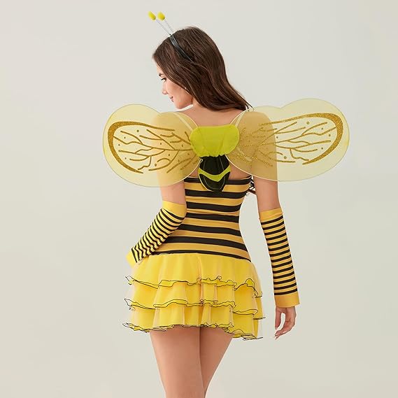 🎃🐝 Halloween Bee & Ladybug Costume – Cosplay Dress-Up Set for Women 🐞✨