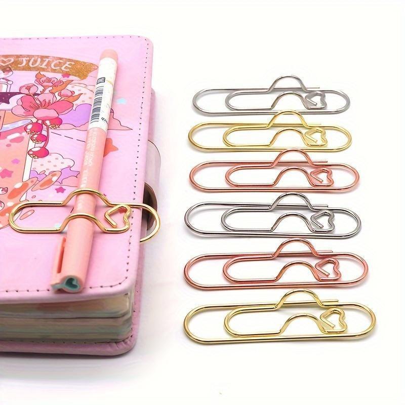 Multifunctional Heart Pen Clips 🖇️💖 – Rose Gold, Silver & Steel