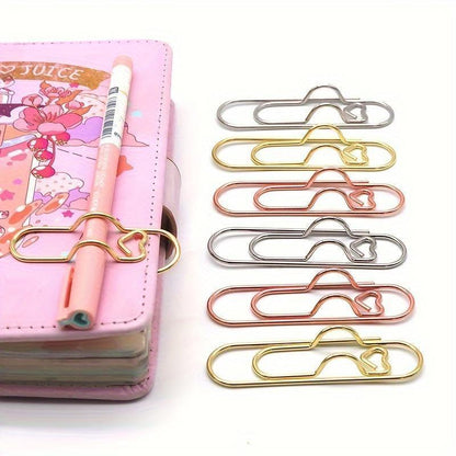 Multifunctional Heart Pen Clips 🖇️💖 – Rose Gold, Silver & Steel