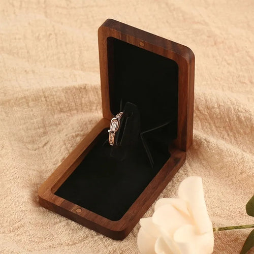 💍 Wooden Rotating Engagement Ring Box