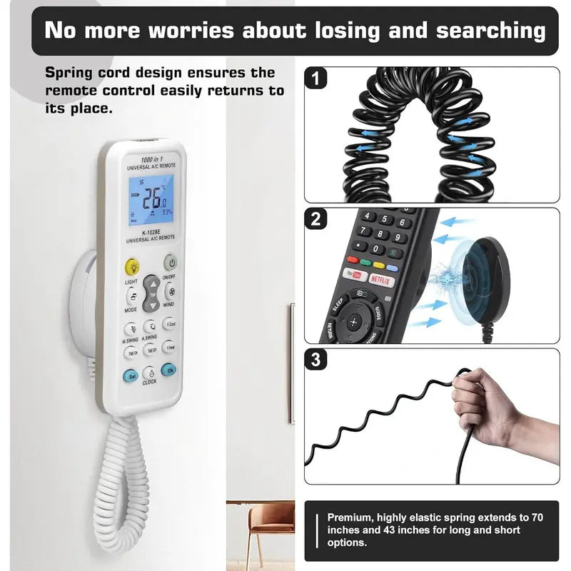 🎮📺 Remote Control Holders with Spring Ropes