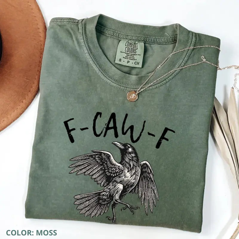 🖤 Comfort Colors F-Caw-F T-Shirt 🖤 - 🎃 Halloween Tee | 🍂 Fall Shirt | 🐦 Raven Crow Funny Graphic Tee