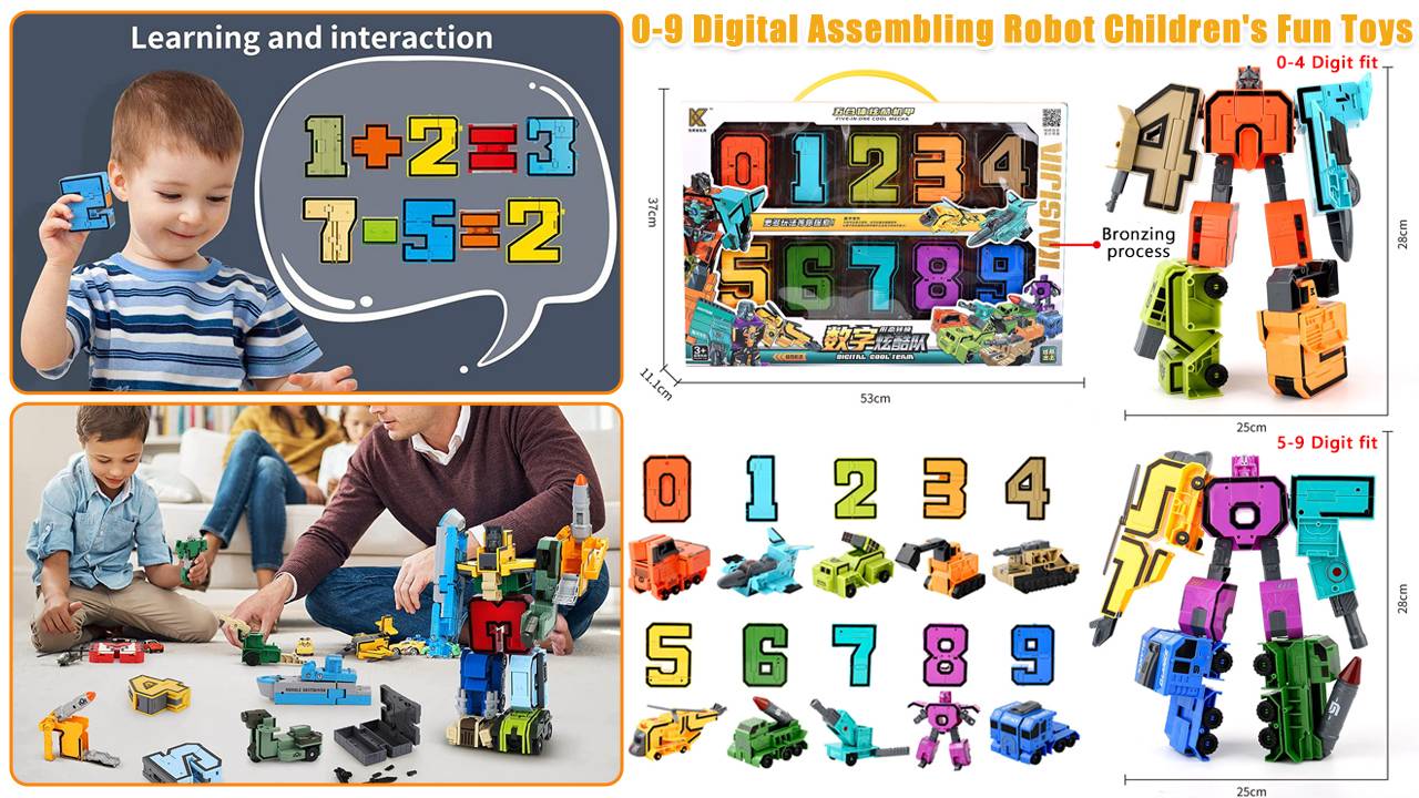 Transforming Number Deformation Robot Toy For Kids