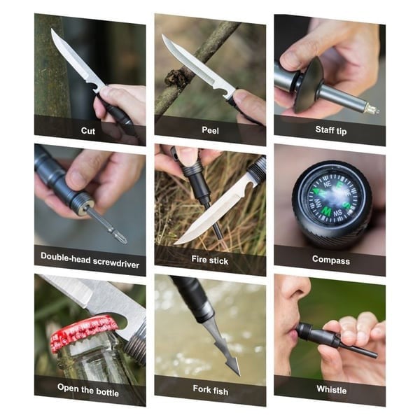 ⚡7-in-1 Tactical Hiking Stick