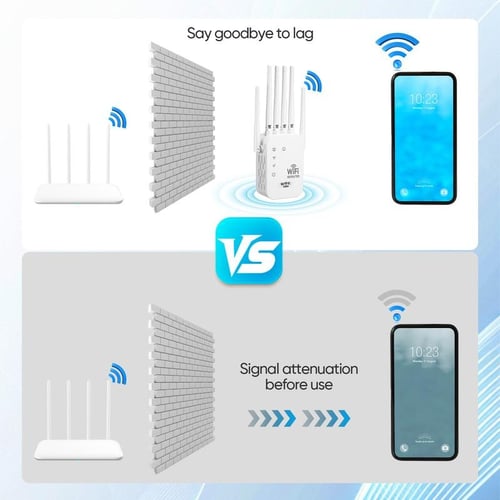 🔥📶WiFi Extender 6-Antenna Strong Signal🚀⚡