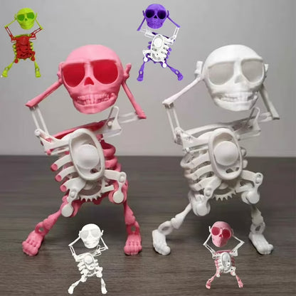 🎃 Halloween Toy – 💀3D Printed Wind-up Dancing Skeleton Toy ✨