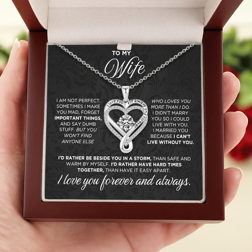 💖 "To My Wife" Forever & Always Heart Necklace