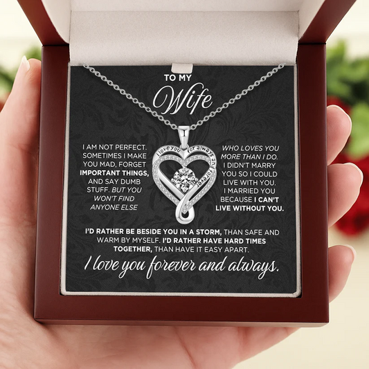 💖 "To My Wife" Forever & Always Heart Necklace