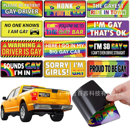 10 Pcs Bumper Decals Funny LGBT Stickers