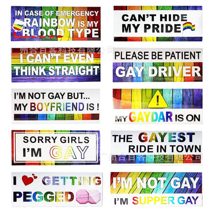 10 Pcs Bumper Decals Funny LGBT Stickers