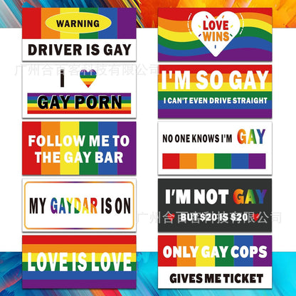10 Pcs Bumper Decals Funny LGBT Stickers