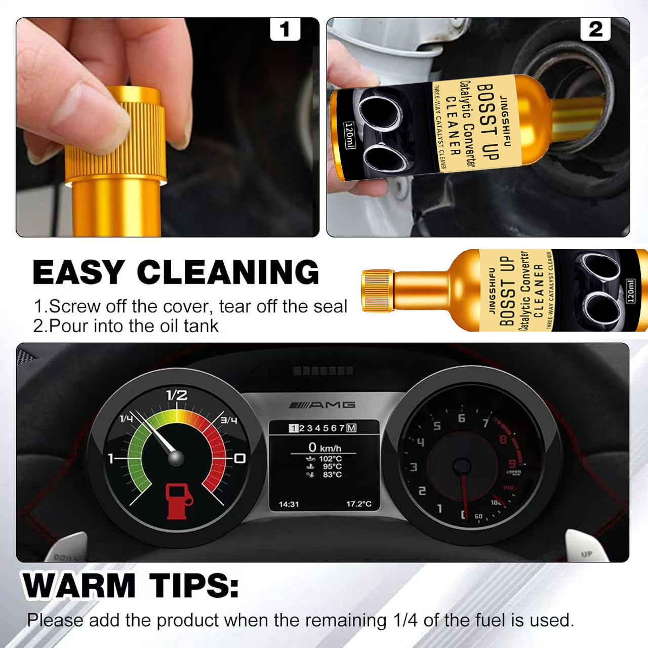 🚗 Automotive Three-Way Catalytic Cleaner – Engine Internal Carbon Remover & Octane Booster 🔥