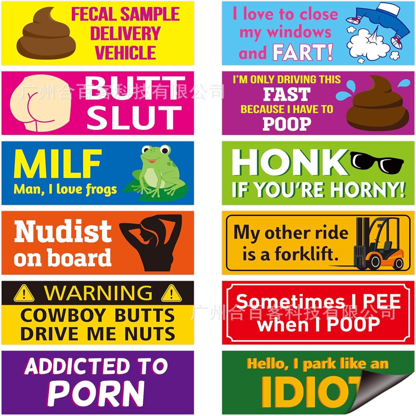 10 Pcs Bumper Decals Funny LGBT Stickers