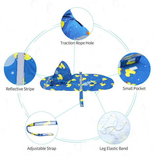 Dog Rainwear Jacket with Hat Keep Your Dog Dry & Stylish with Our Dog Rainwear Jacket with Hat!